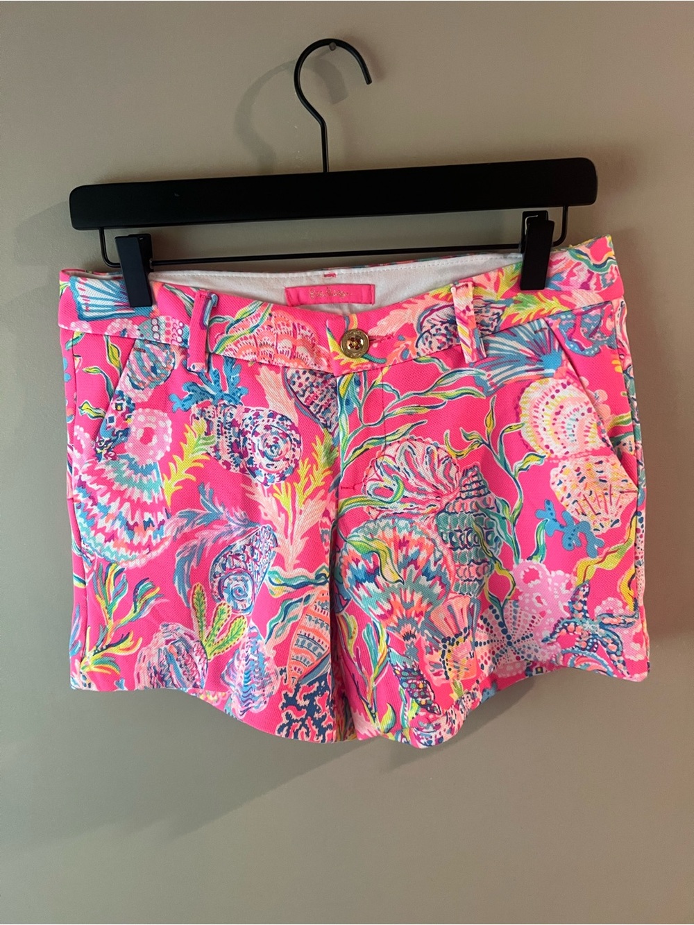 Lilly Pulitzer Pink Multicolor Shell Print Shell Me Something Bermuda Shorts